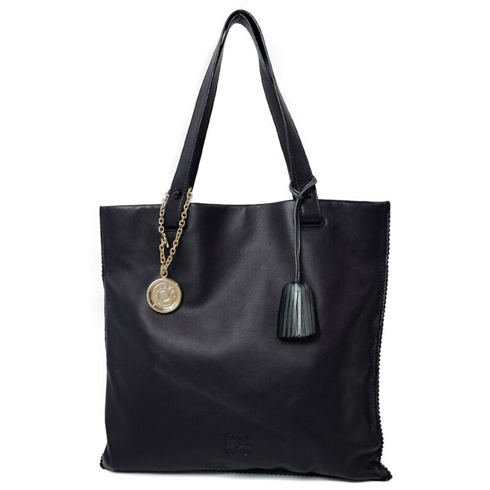 Loewe Amazona Leather Tote Shoulder Bag Black